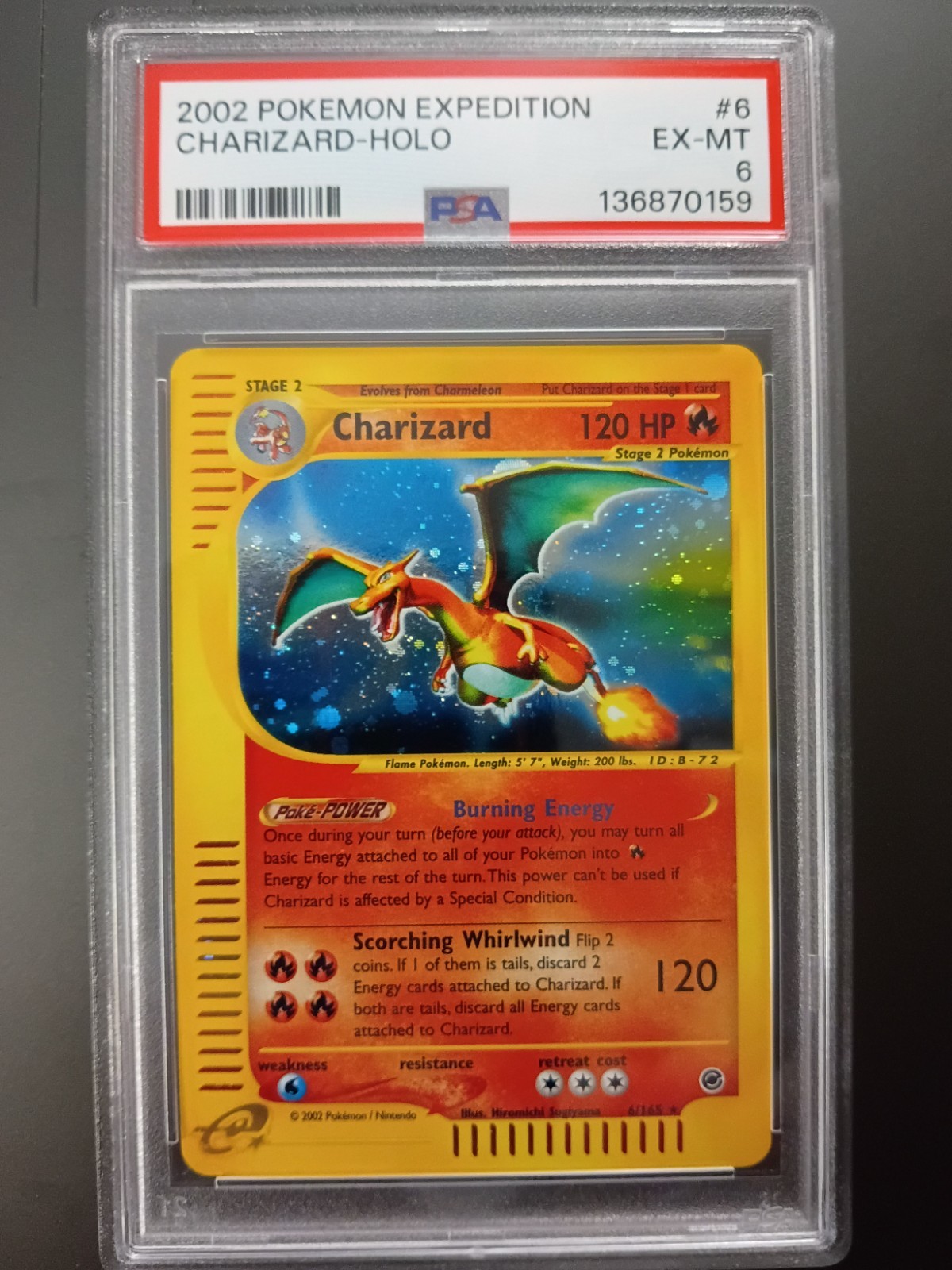 PSA 6 Charizard Holo 6/165 2002 POKEMON EXPEDITION #6 Excellent Condition!