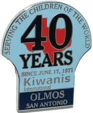 Kiwanis Inter. "Serving The Children of The World" 40 Years Texas 2011 Lapel Pin