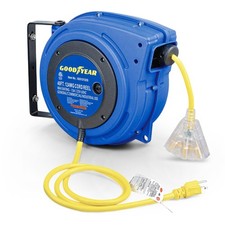 Extension Cord Reels (12AWG x 40 FT (SJTOW Cable) w/LED Light-Up Tap)