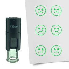 Stempel Trauriger Smiley in verschiedenen Farben - 10mm rund