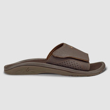 NEW SEAL OluKai Nalu Slide Men s Dark Java Sandals Adjustable Water-Resistant