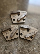 Double -Segment Trapezoidal Grinding Discs – 40/50 Grit Super Soft Bond Set of 3