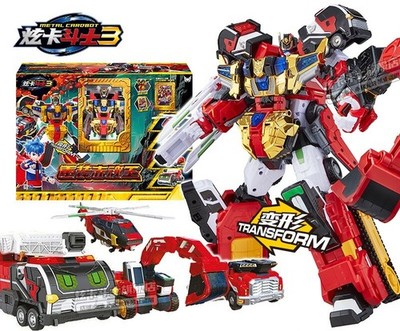 Metal Cardbot S FLAMENOVA 4in1 Combiner Robot Figure Transformed
