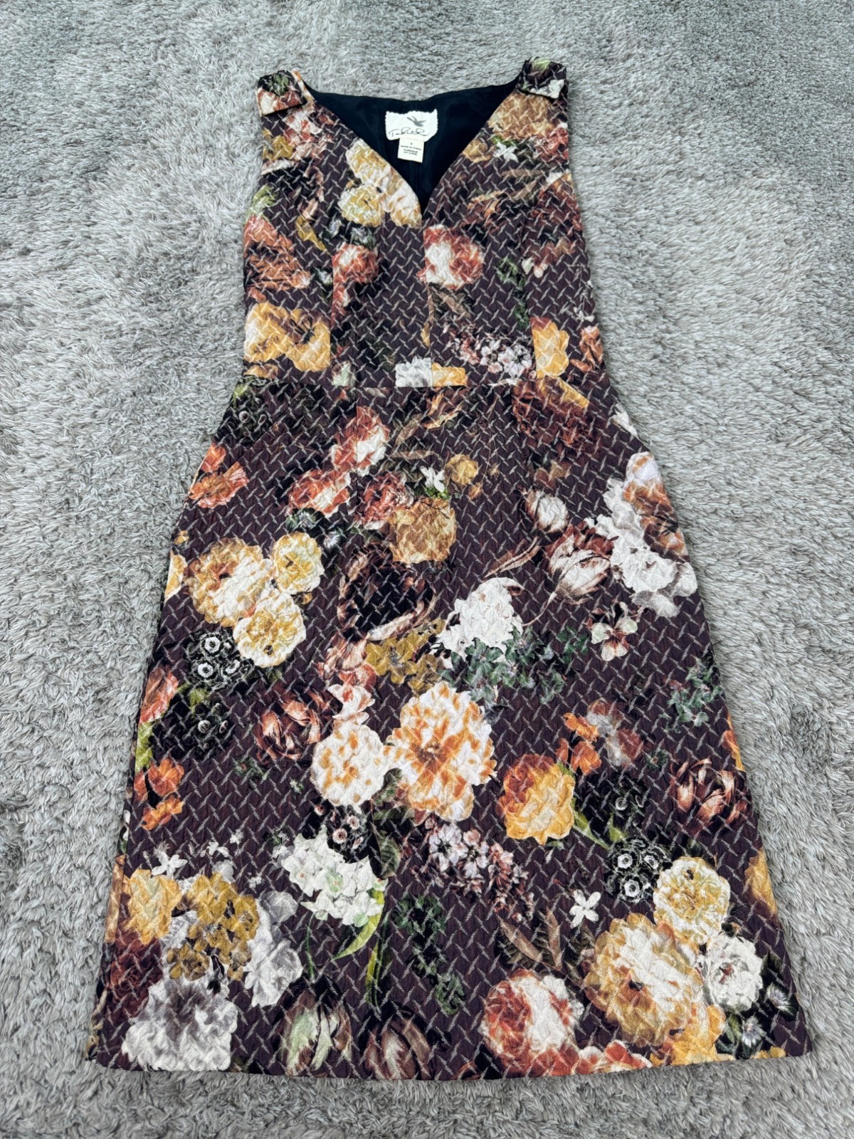 Anthropologie Tabitha Dress Women 2 Floral Midi Sheath VNeck Sleeveless Sundress