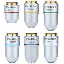 Biological Microscope 195 Plan achromatic objective lens 4X 10X 20X 40X 60X 100X