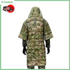 Ghillie Suit Base Poncho | Sniper Camouflage Cape for Airsoft Paintball Hunting