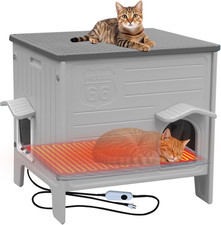 Heated Cat House for outside in Winter, 100 Waterproof  Insulated Heated Ca...