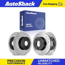 Front Rear Drilled Slotted Brake Rotors for 2002-2005 2006 Acura RSX 2.0L