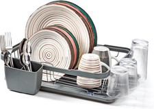 Image of Kitchen Dish Drainer & Drying Rack Removable Drip Tray 69069 BROKEN FROM EDGE