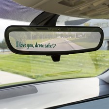 3Pcs I Love You Drive Safe Mirror Sticker, Cute Car Decal for Rearview Green