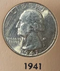 1941 P Philadelphia 1941 D Denver 1941 S San Francisco Washington Silver Quarter