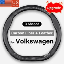 Flat Bottom Steering Wheel Cover For Volkswagen VW Jetta Golf Car Accessories