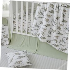 Baby Crib Bedding Set for Boys, 3 Pieces Dinosaurs Pattern Stretch Ultra Soft
