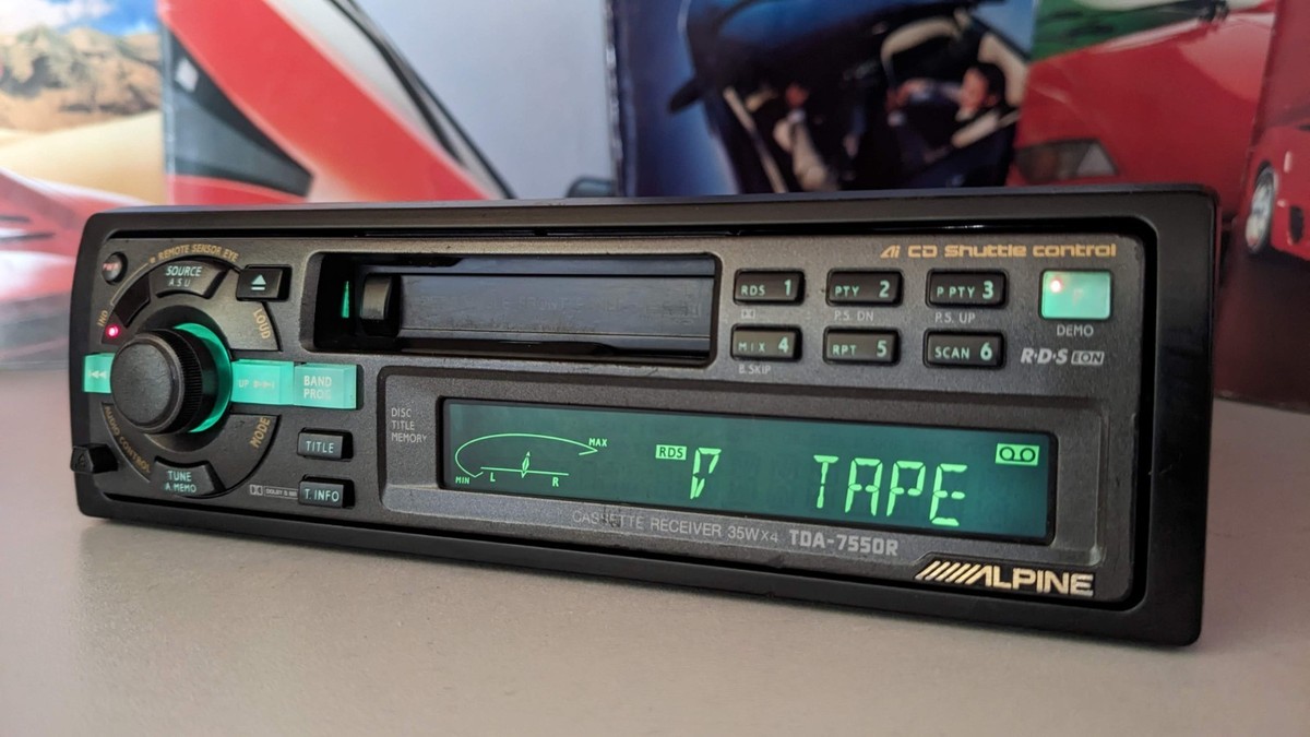 ALPINE TDA-7550J ヘッドユニット Alpine TDA-7550R Vintage Car Tape Player Radio 35W x4 Cd Shuttle