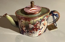 Charlotte di Vita Collection Painted Enamel Tea Pot - Boating Party Renoir