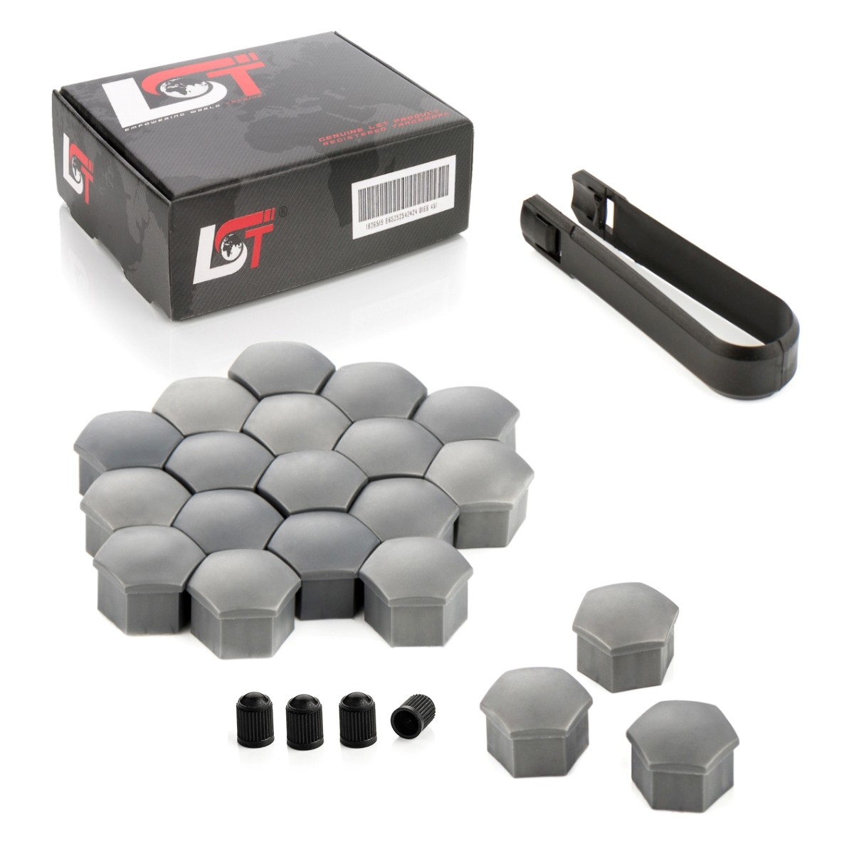 20X Wheel Nut Caps Set Gray 17 Mm For JEEP