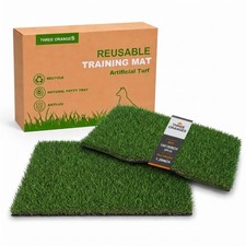 Dog Grass Pee Pads, 2 Pack 14 x 18 Inch Artificial Grass Mats for Dog Potty T...