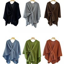 Lady Knitted Shawl Cape Large Size Wrap Shawl Oversized Scarf Loose Shrug Casual