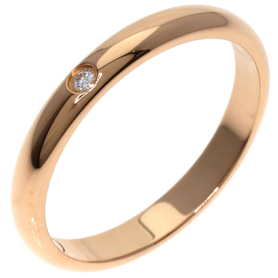 Anillo CARTIER Clásico Banda 1P Diamante #49 Oro Rosa K18 Damas [Usado] Foto 2 de 4