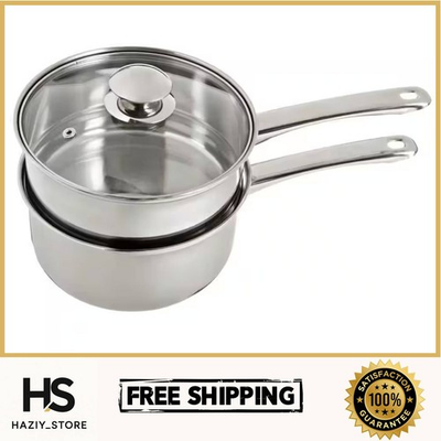 #ad #ad 3 Piece 2.5 Qt Stainless Steel Double Boiler with Lid $19.99
