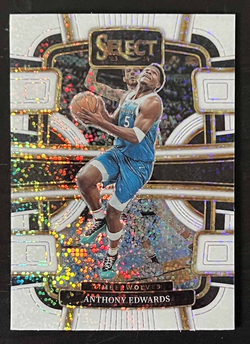 2023-24 Panini Select White Sparkle Prizm Anthony Edwards Courtside SSP Wolves