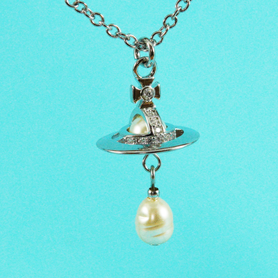 アクセサリー Vivienne Westwood PETITE ORB PENDANT Vivienne Westwood New Petite Orb Drop Pendant 3D Necklace Silver