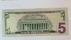 BIRTHDAY/ANNIVERSARY $5.00 CURRENCY Note 10-26-1954 — photo 2