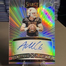 2023 Panini Select Draft Picks Arch Manning Youth Explosion Silver Prizm Auto