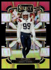 2023 Panini Select Red Yellow Prizm Die Cut Keion White Rookie New England