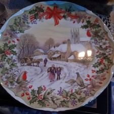 Royal Albert Bone China Gathering Winter Fuel Plate F F Errill '96 use mincepies