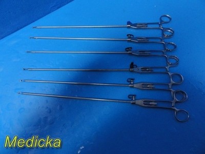 6x Olympus 5mmx300mm Laparoscopic Grasping Forceps w/ Ratcheting Handle ~ 39640