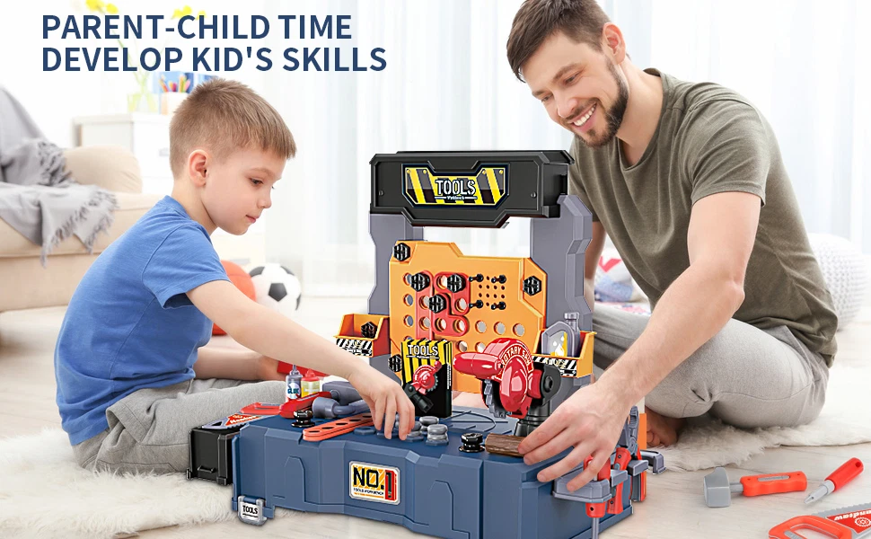 Smoby Black and Decker Kids Builder Workbench Pretend Play Toy Workbench  with Tools