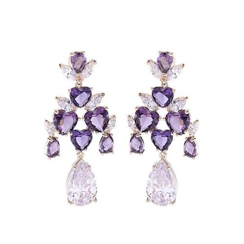 Vintage Zircon Rhinestone Drop Dangle Earrings Women Ladies Bridal Party Jewelry - Picture 19 of 26