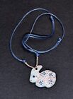 Length Bunny Rabbit Necklace Oriental Ceramic Painted Adjustable
