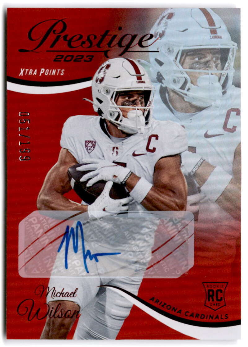 2023 Panini Prestige Xtra Points Auto Premium Red #366 MICHAEL WILSON RC /199