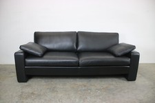 COR Conseta Dreisitzer Couch Designer Echtleder Schwarz Sofa