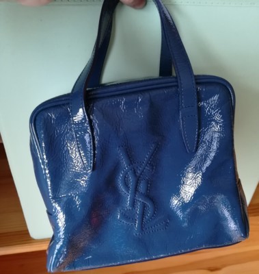 Yves Saint Laurent Handtasche Baby Monogram Tasche blau Bowlingbag