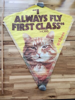 1983 9 LIVES MORRIS the CAT ''I ALWAYS FLY FIRST CLASS'' ADVERTISING PREMIUM KITE