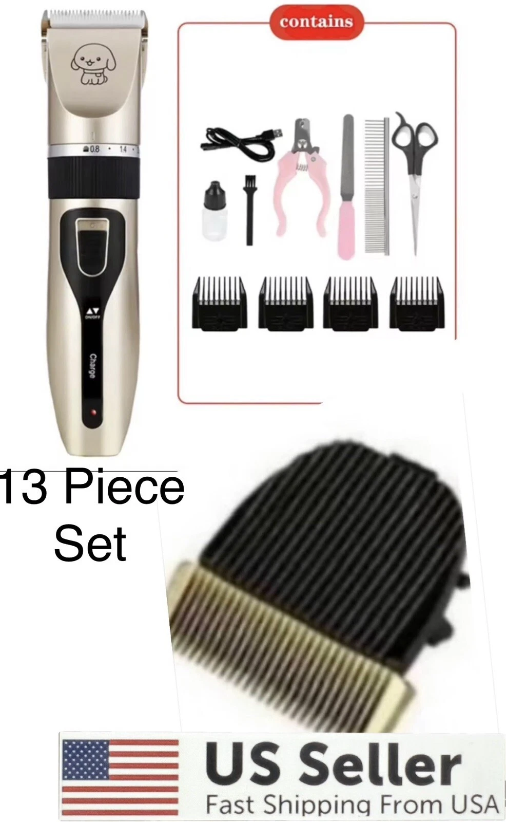 Pet Dog Cat Grooming Kit Rechargeable Cordless Electric Hair Clipper Trimmer Set
Opens in a new wind