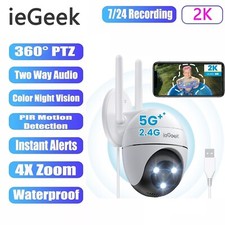 ieGeek Outdoor Wireless 3MP WiFi Security Camera 360° PTZ CCTV System,2-Way Talk