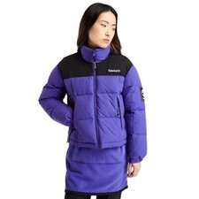 Timberland Women's Deep Blue Polyester Oversized Zipper Puffer Jacket Size M