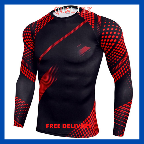 Nueva Camiseta De Compresión Para Hombre Camiseta Deportiva De Manga Larga  De | eBay