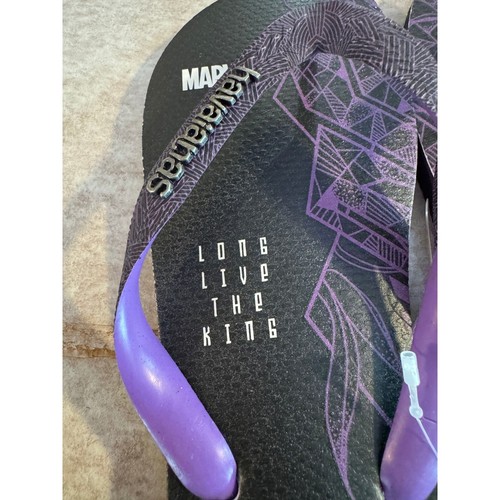 Havaianas x Marvel Black Panther Flip Flops Size 9/10 Men's 41/42 Brazil NWT - Picture 4 of 7