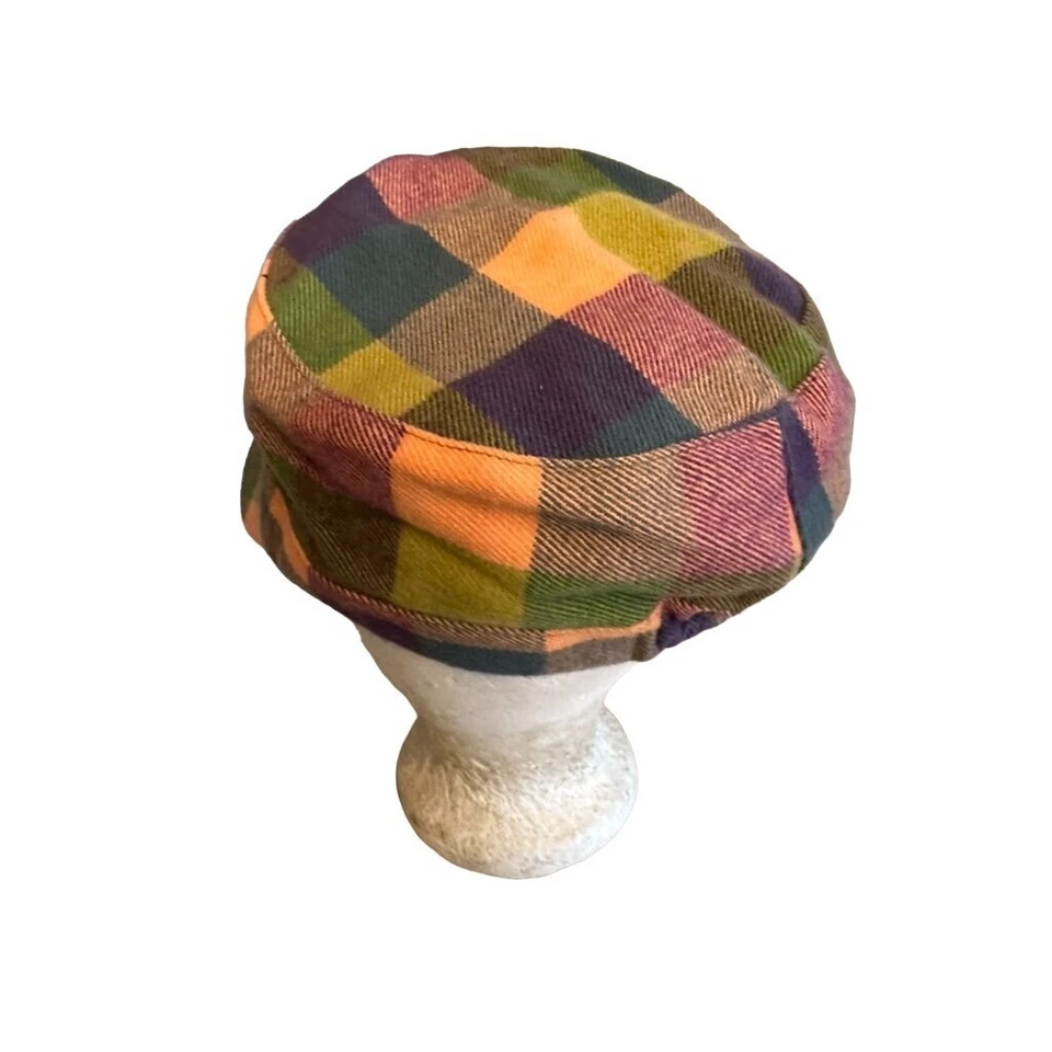 Vintage D & Y Wool Blend Plaid Newsboy Cap Hat - Image 3 of 4