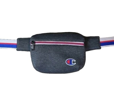 CHAMPION Logo Shoulder / Waist Bag Gray Fanny Pack Crossbody Bag Adjustable NWOT