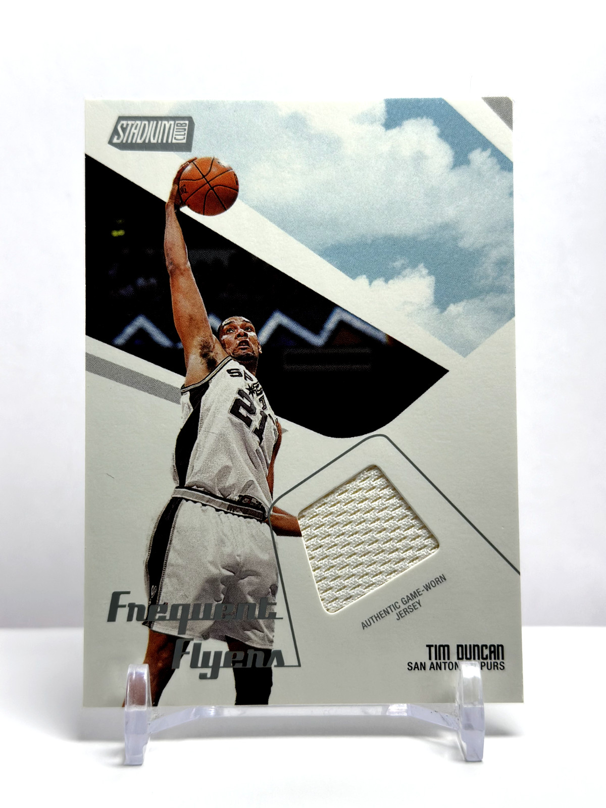 Tim Duncan #FF-TD Basketball Cards 2002 Stadium Club Frequent Flyers Relics trading card — raw and PSA graded price guide