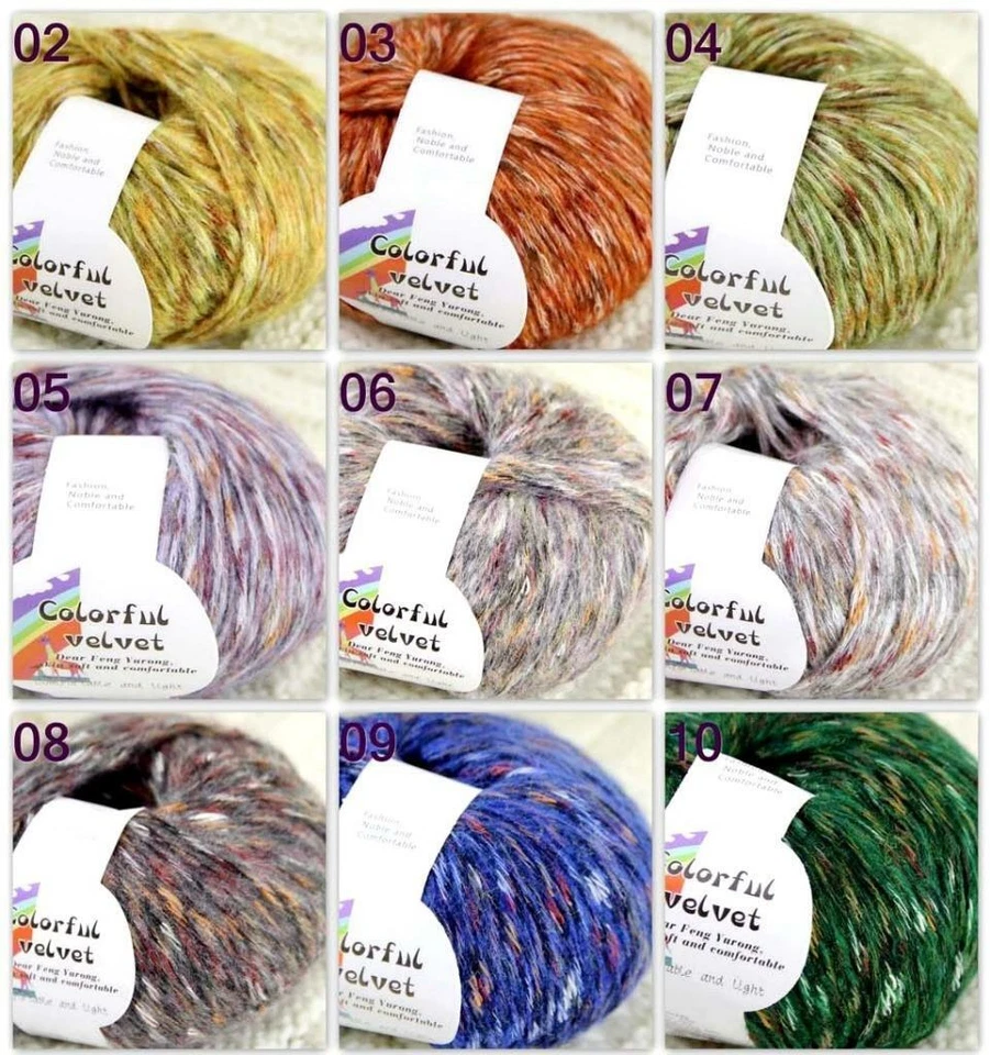 Sale New 1BallsX50g Fluffy Soft Colorful Velvet Shawls Hand Knit Crochet Yarn - Image 2 of 4
