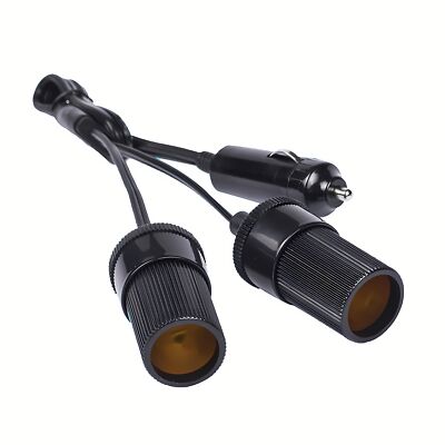 Lighter Plug Socket ''Y'' Extension SPLITTER Cable Cord 2 Dual Power Outlets
