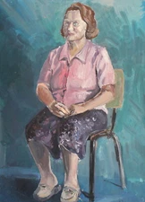 Vintage impressionist oil painting female portrait