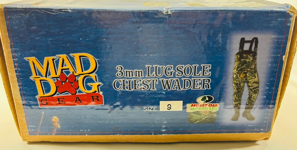Mad Dog Gear 3.5mm Advantage Max-4 HD LUG SOLE Chest Waders Sz 9 New Open Box! - Image 3 of 4